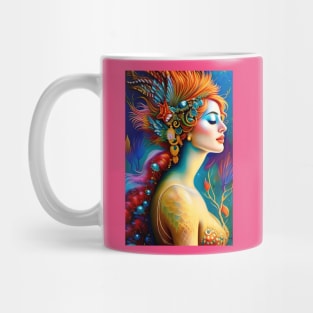 The Colorful Mermaid AI Art Portrait Mug